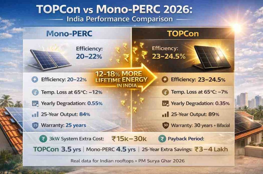 TOPCon vs Mono PERC Solar Panel