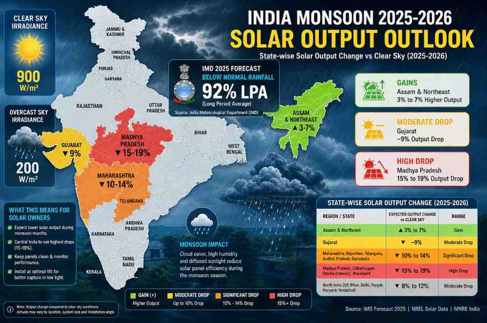 Solar Panel Output in Indian Monsoon