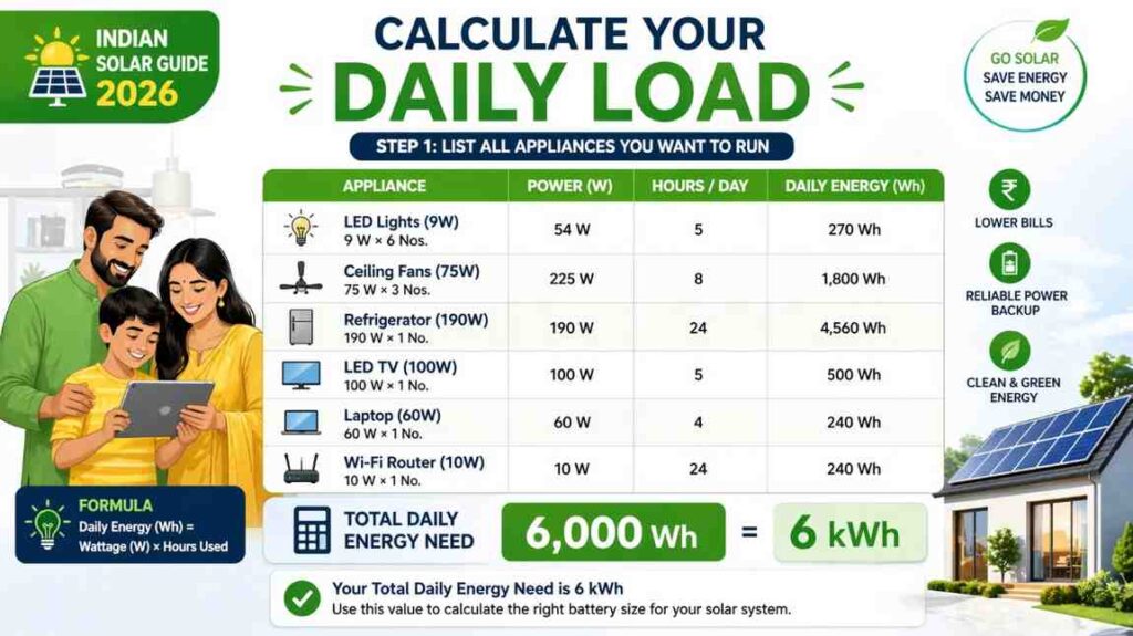 How to calculate solar battery size
